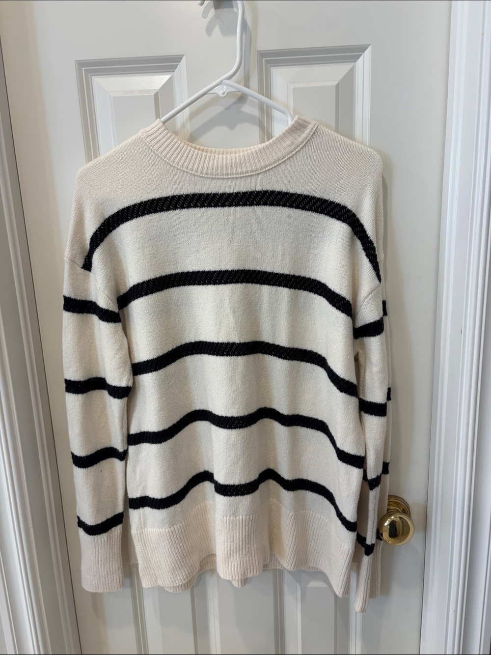 aerie Cream Ribbed Knit Sweater